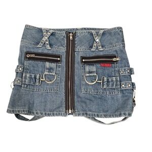 Tripp NYC mini skirt Small with zippers, straps and eyelets